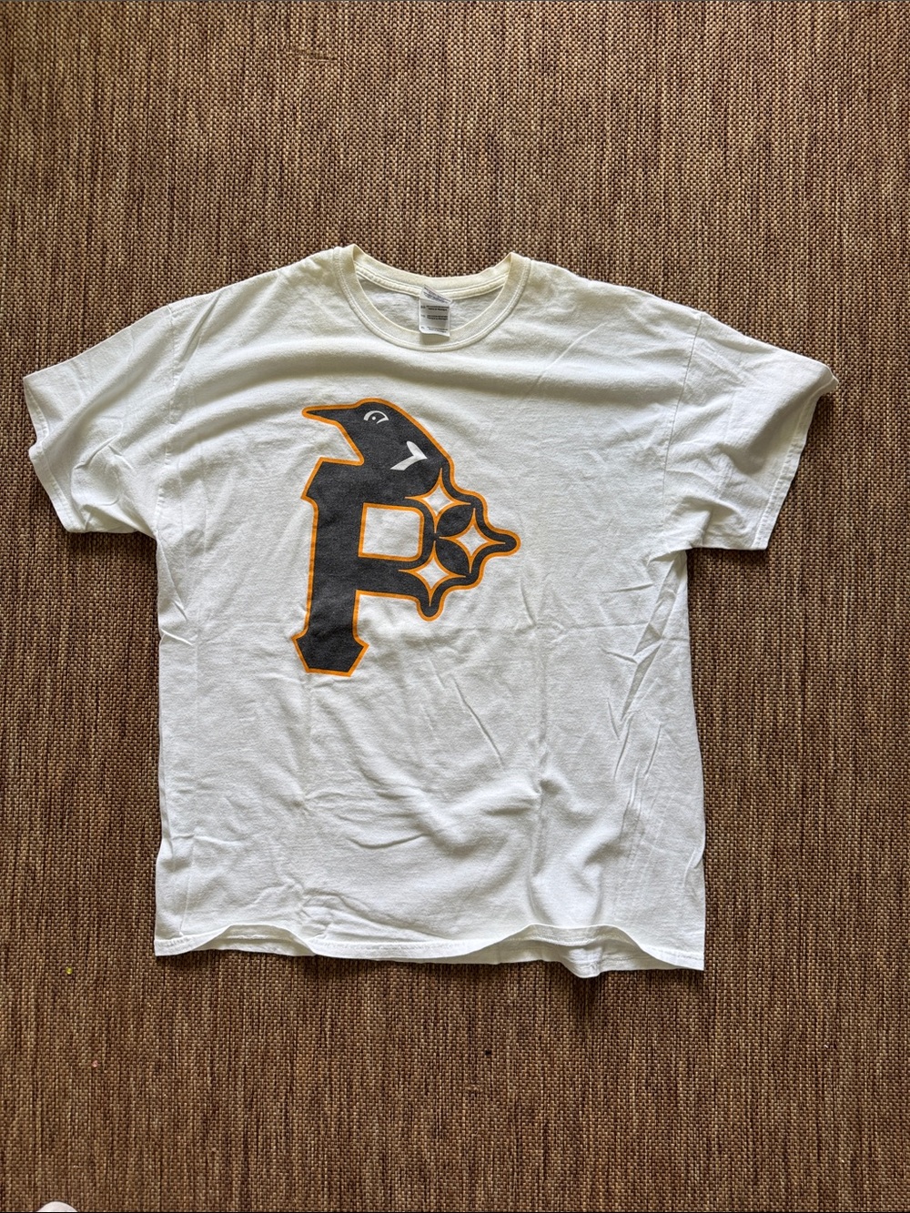 White Graphic Crewneck T-Shirt Pittsburgh mashup Black & Gold Logo